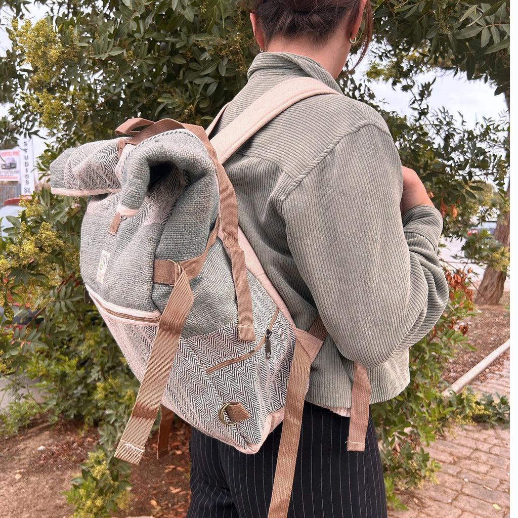 Hemp Trekking Rolling Backpack - Sage – view 3