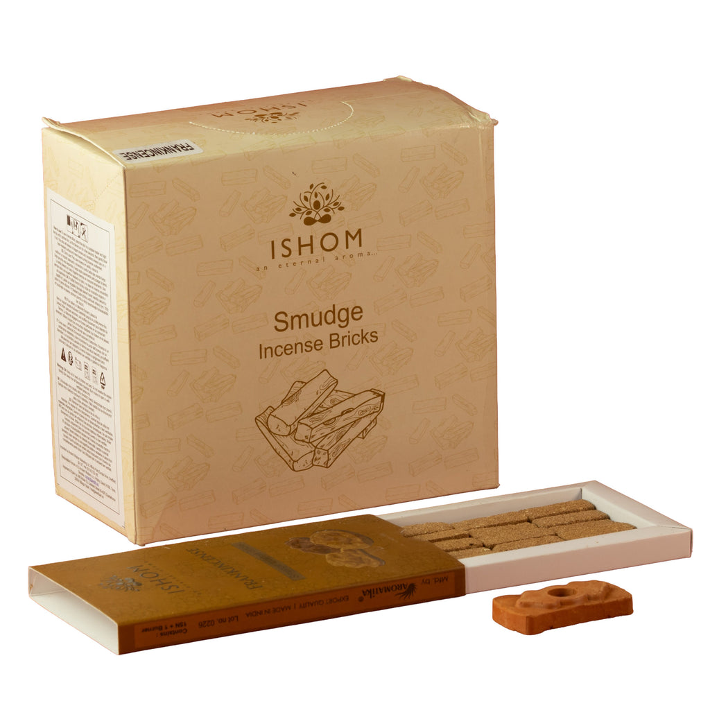 Frankincense Incense Bricks Set of 15 with Terracotta Burner – view 2