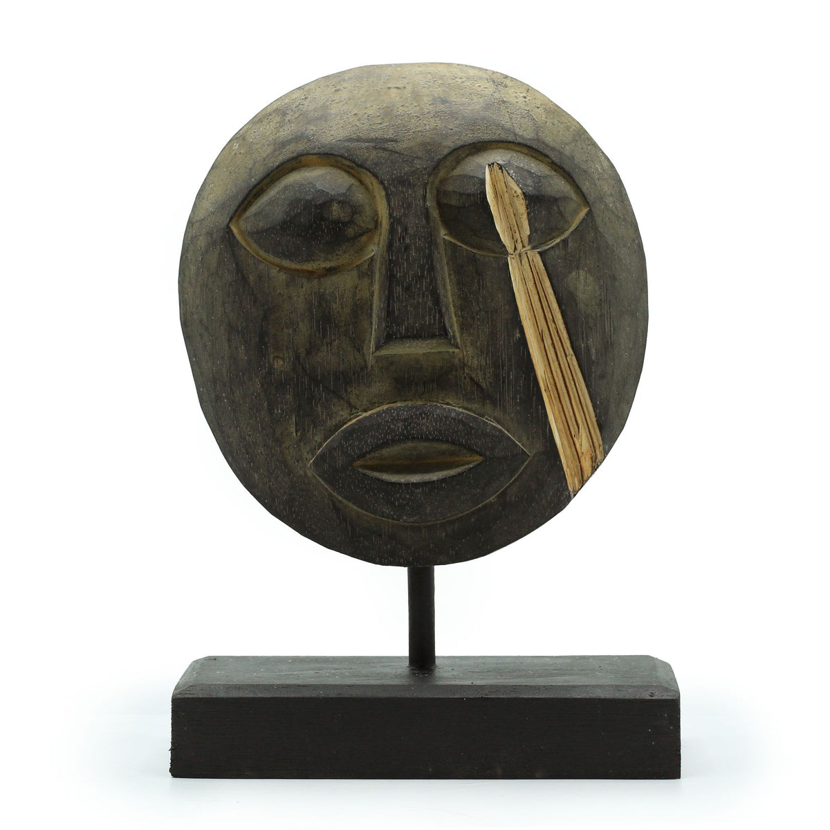 Timor Tribal Wood Mask, Antique Finish, 27x20cm