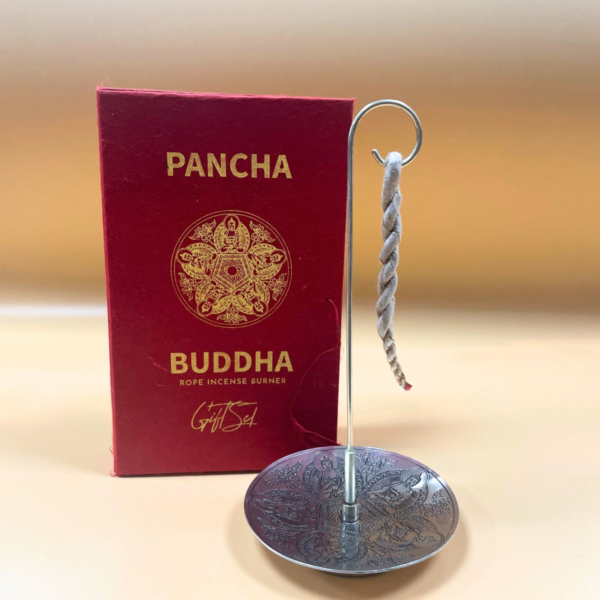 Rope Incense and Silver Plated Holder Set - Pancha Buddha – view 5