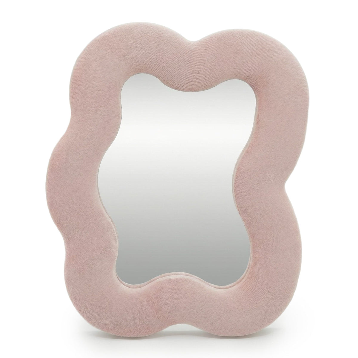 Squiggly Square Pebble Mirror - Rose Blush - 22.5 x 27 cm