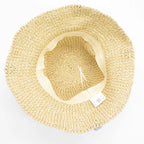 Nomad Sari Floppy Straw Sun Hat - Beige with Blue Flowers – view 4