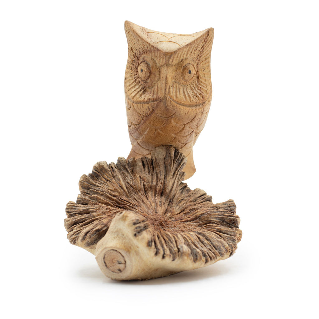 Parasite Wood Carving - Owl on a Natural Base – view 2
