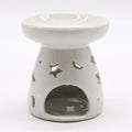 Large Classic White Oil Burner - Moon and Star