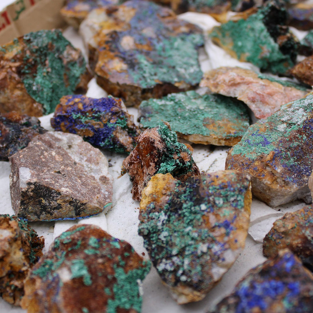 Azurite Malachite Mineral Specimens Tray, Approx 20 Pieces – view 5