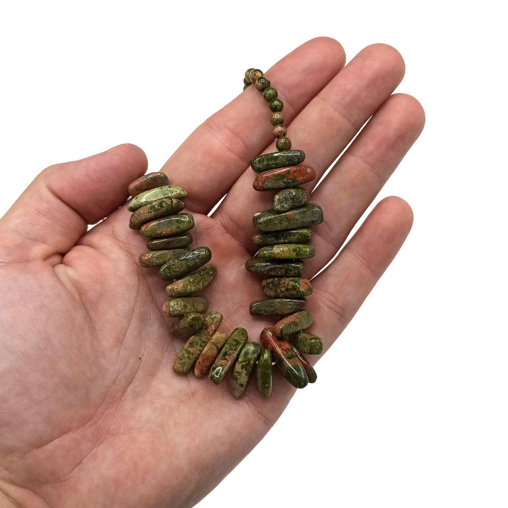 Moss Agate Longstone Gemstone Necklace – view 2