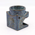Square Buddha Ceramic Oil Burner - Dusty Blue