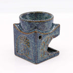 Square Buddha Ceramic Oil Burner - Dusty Blue