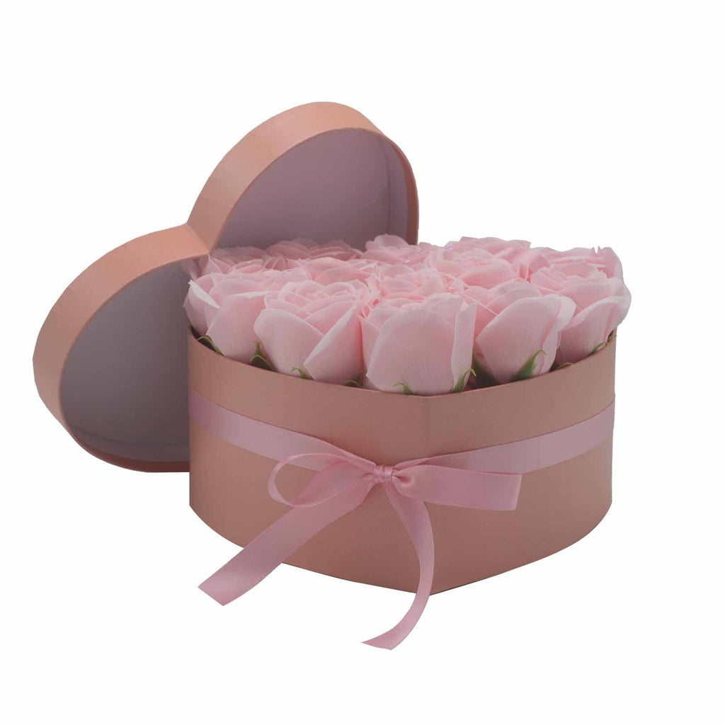 13 Pink Soap Roses Heart Gift Box – view 3