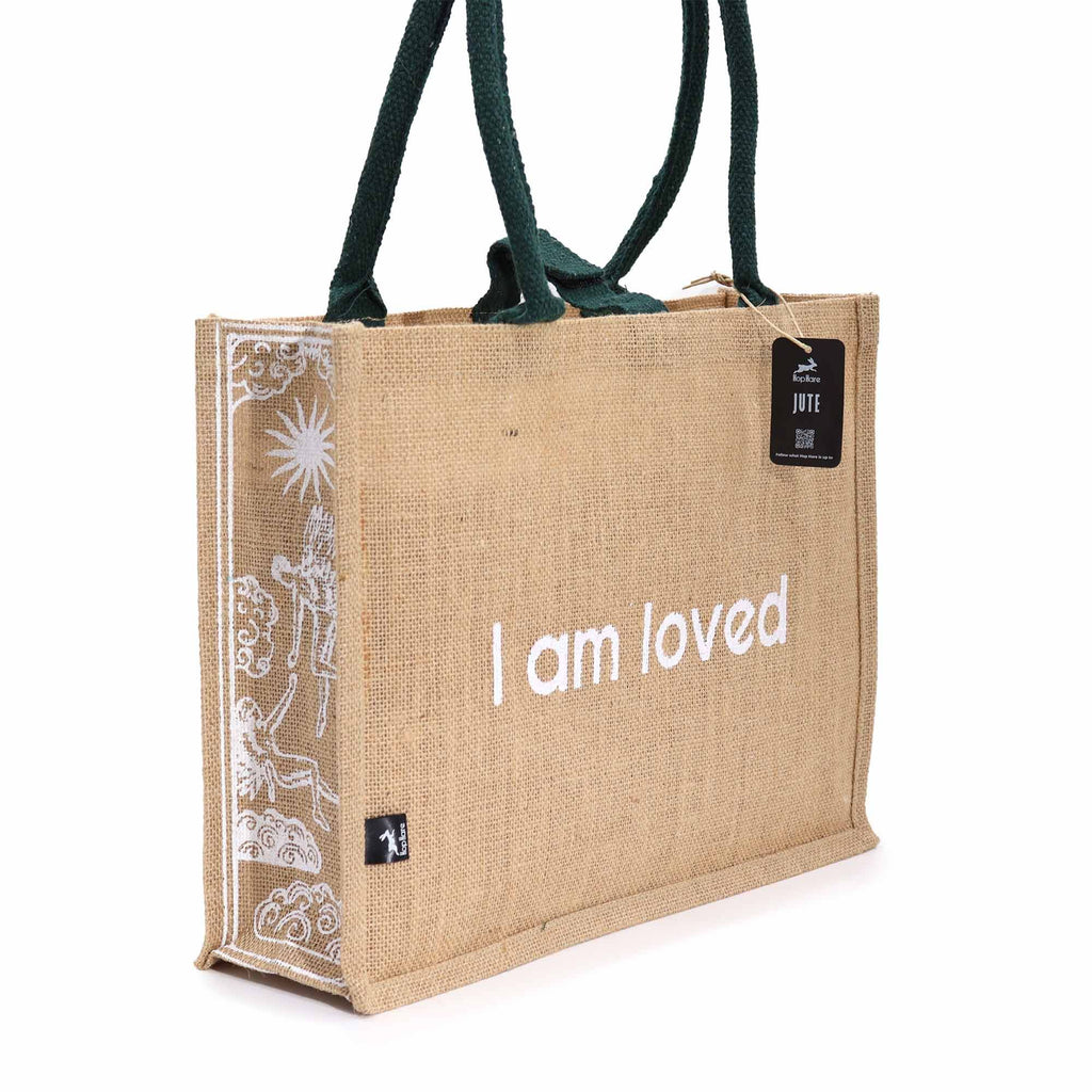 Hop Hare Jute Bag - I am Loved – view 4
