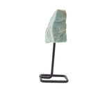 Amazonite Mineral Specimen on Black Metal Stand – view 2