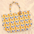 Big Bright Bag - Abstract Starfish Print, Blue & Yellow