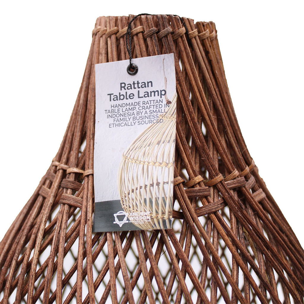 Rattan Table Lamp - Dark Brown – view 2