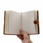 Leather Embossed Floral Notebook, Tan – 18x13.5 cm – view 5