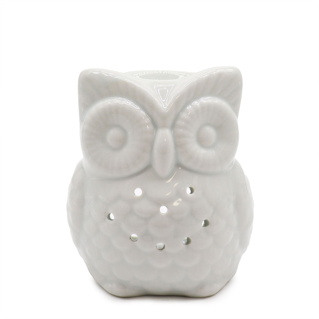 Classic White Ceramic Oil Burner - Tall Owl – view 2