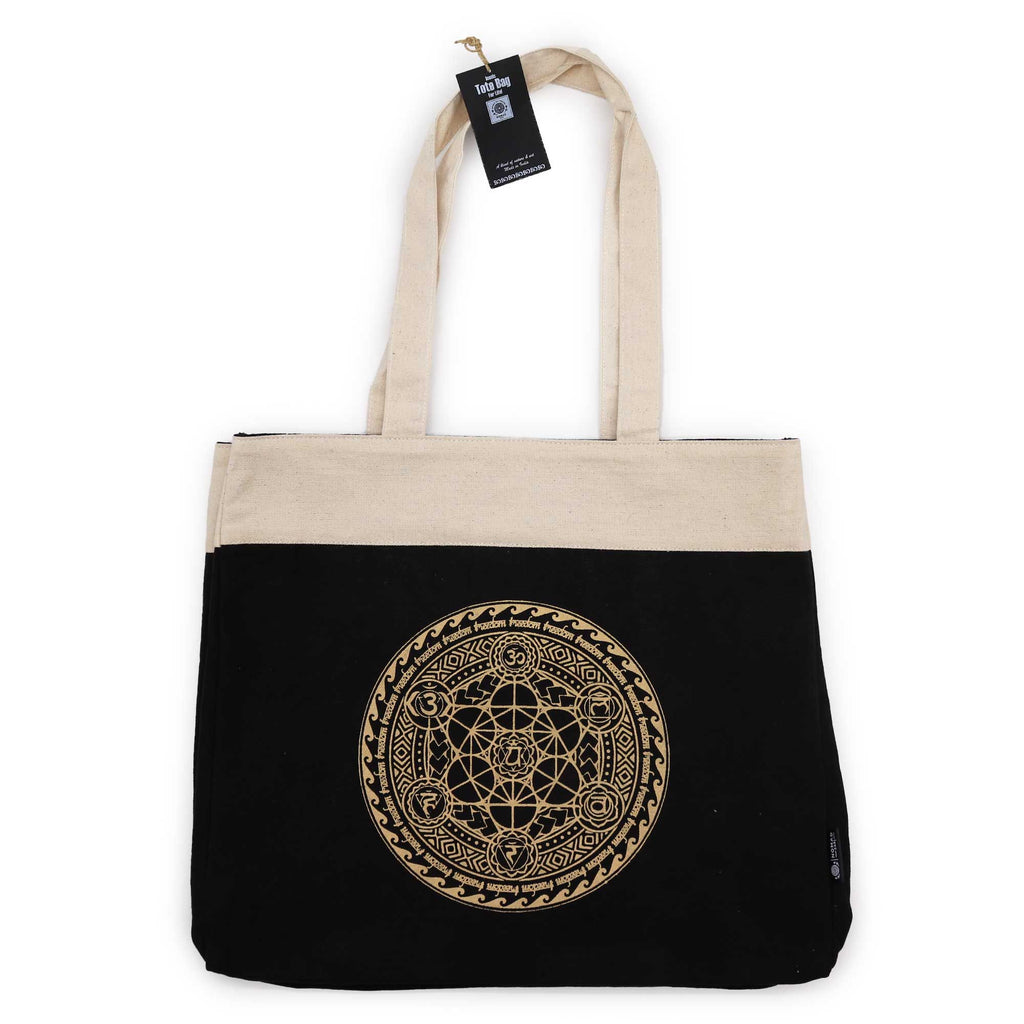 Oversized Tote Bag 14oz Chocolate Stonewash - Freedom Chakra – view 3