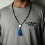 Lava Stone Necklace with Turquoise Beads - Calming Influence – view 2