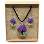 Tree of Life Pressed Flower Jewellery Set - Lavender – view 4