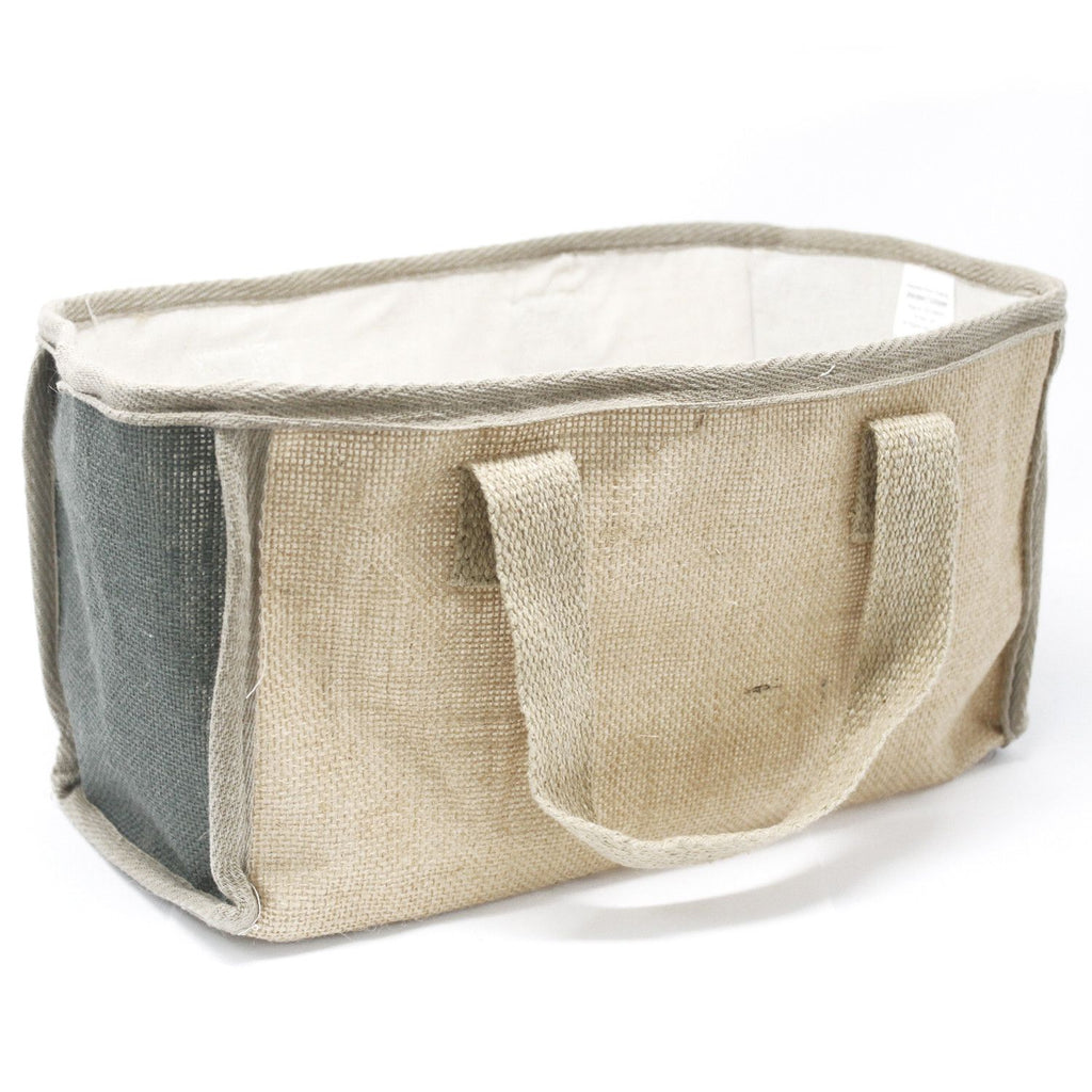 Large Jute Shopping Basket 33x18x20cm Charcoal – view 2