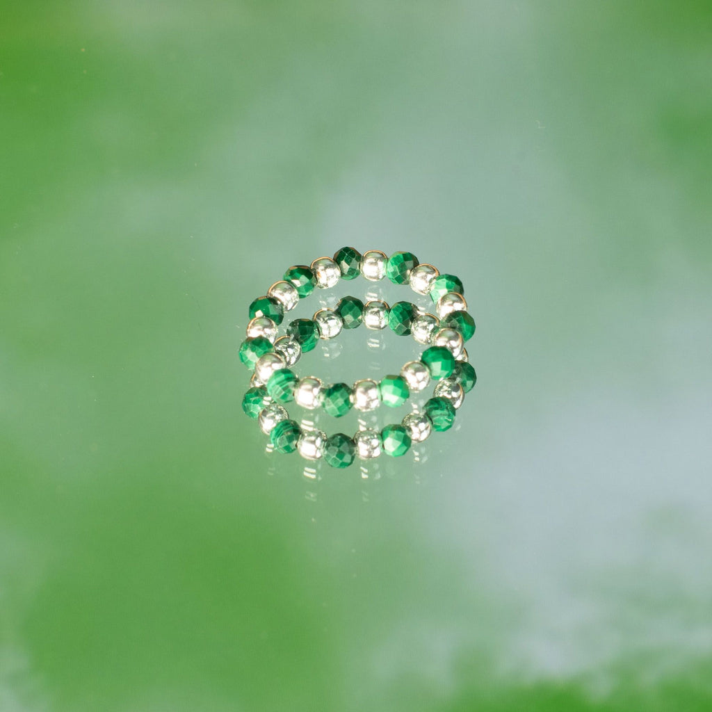 Nymph Gemstone Ring Set - Forest Spirit Aventurine & Rose Quartz – view 4