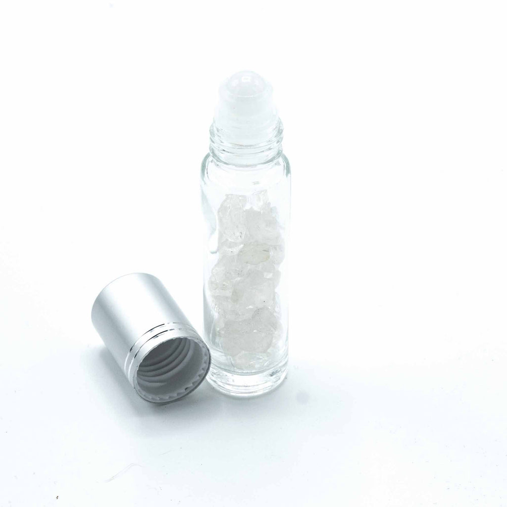 Rock Quartz Roller Bottle with Silver Cap, 5ml – view 3