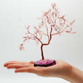 Large Rose Quartz Gemstone Tree on Pink Agate Base