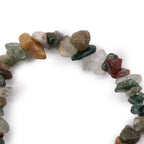Moss Agate Chip Bracelet on Stretch Cord