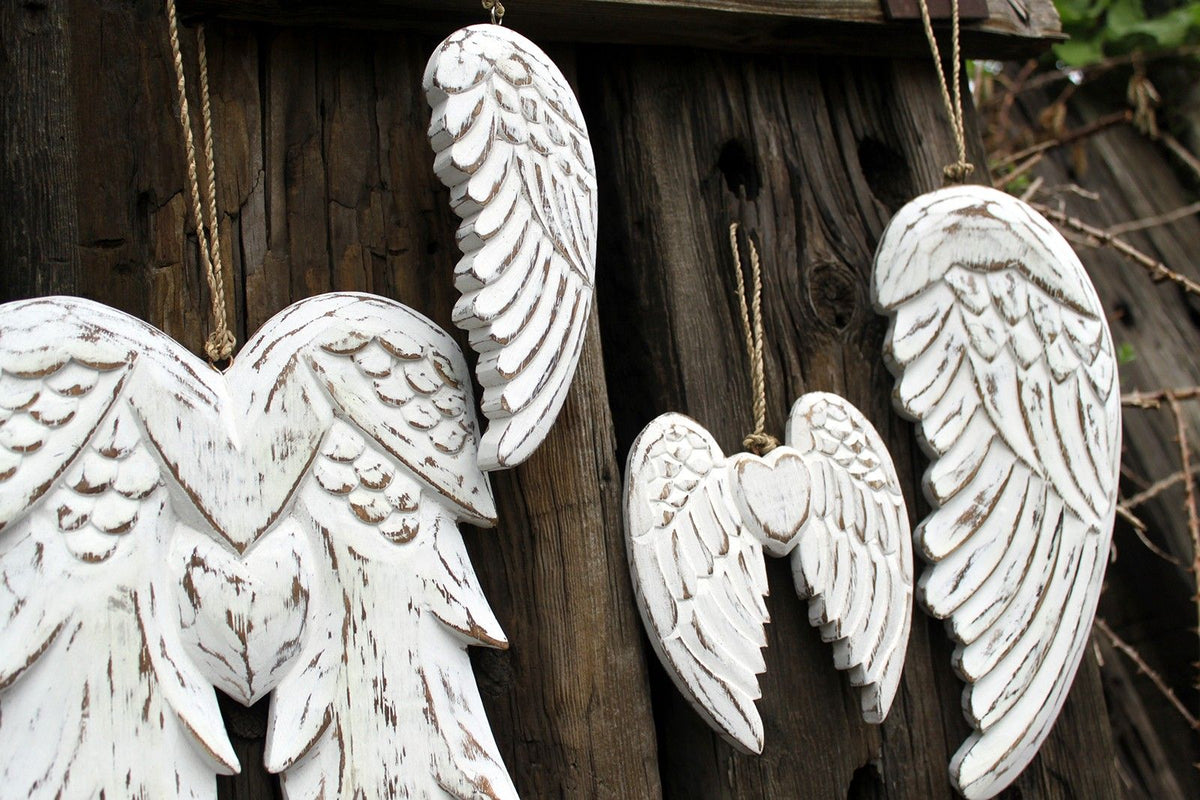 Small Double Angel Wing and Heart Wall Decor, 15 cm – view 6
