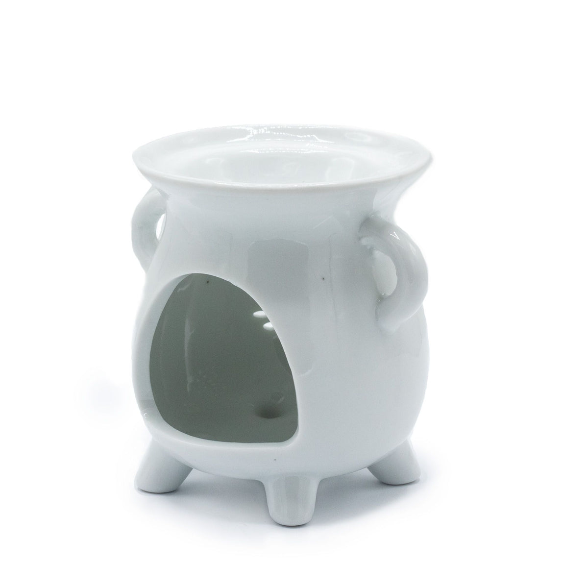 Ceramic Oil Burner - Tree of Life Cutout - White