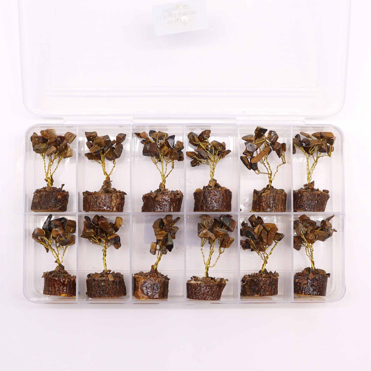 Tiger Eye Mini Gemstone Tree on Wood Base, 15 Stones – view 6