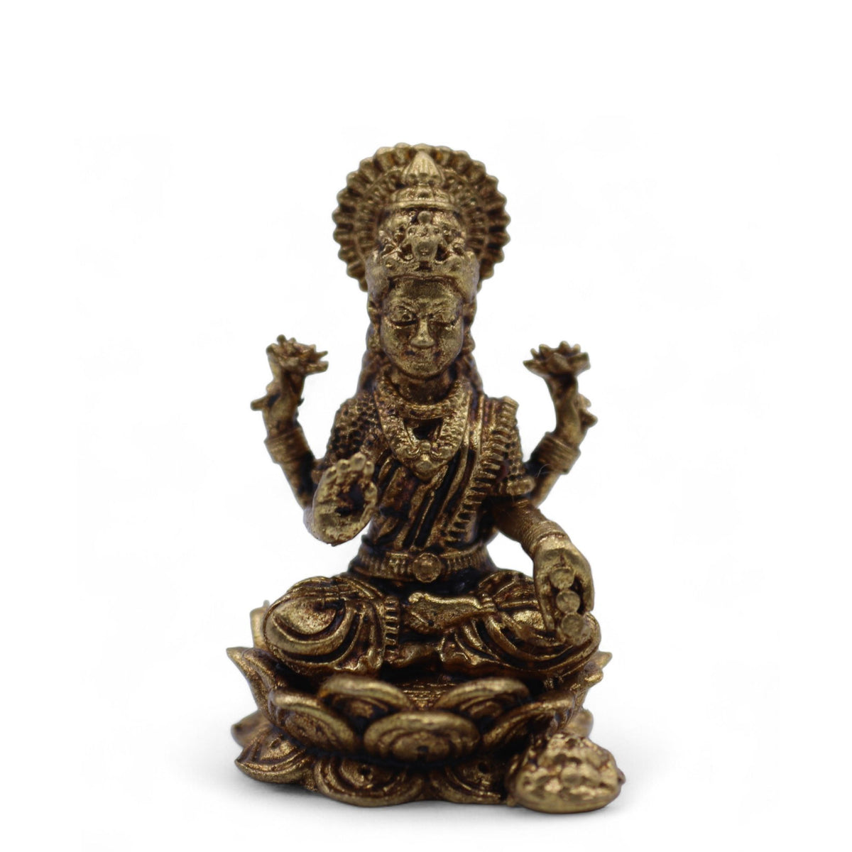 Brass Laxmi Miniature Statue - 30mm – view 3