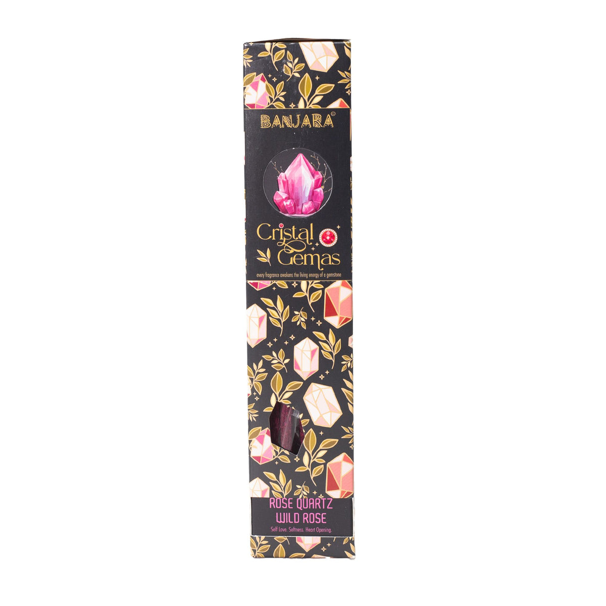 Wild Rose Incense Sticks with Rose Quartz Chips – view 6