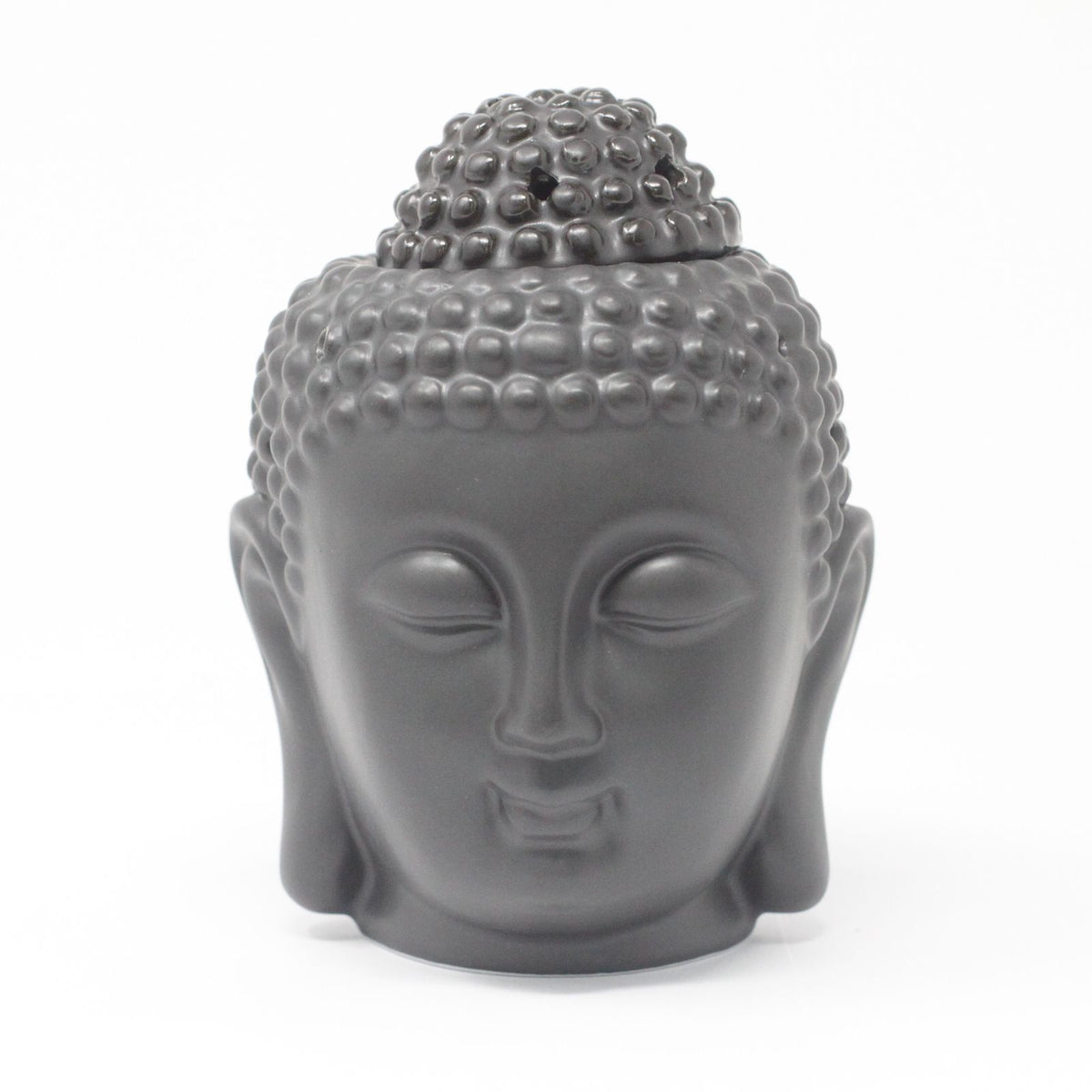 Buddha Head Ceramic Oil Burner - Black