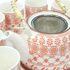 Ceramic Herbal Teapot Set with 6 Cups - Amber – view 2