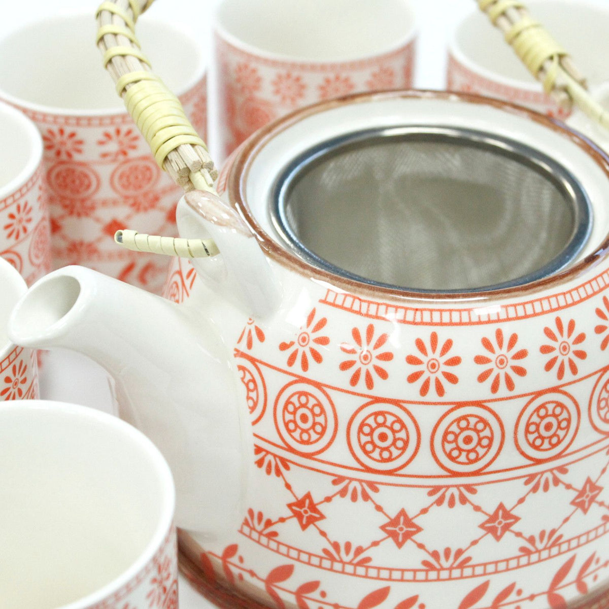 Ceramic Herbal Teapot Set with 6 Cups - Amber – view 2