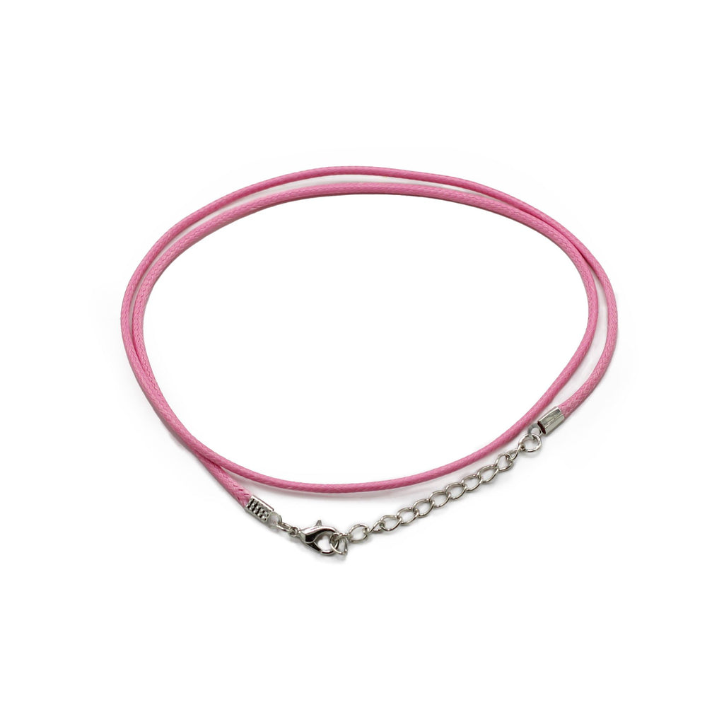Waxed Cotton Pendant Cord 2mm x 55cm - Pink – view 2
