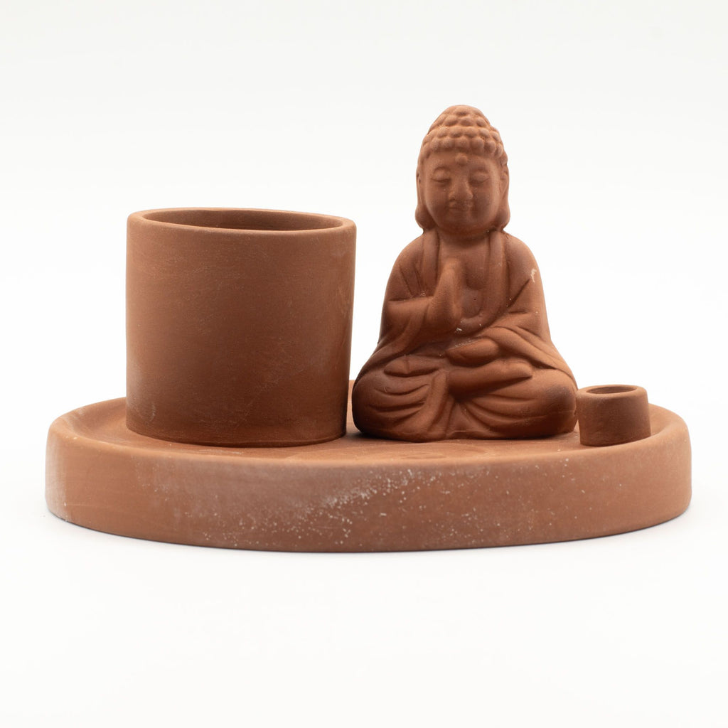 Ceramic Buddha Incense Plate - Terracotta – view 5