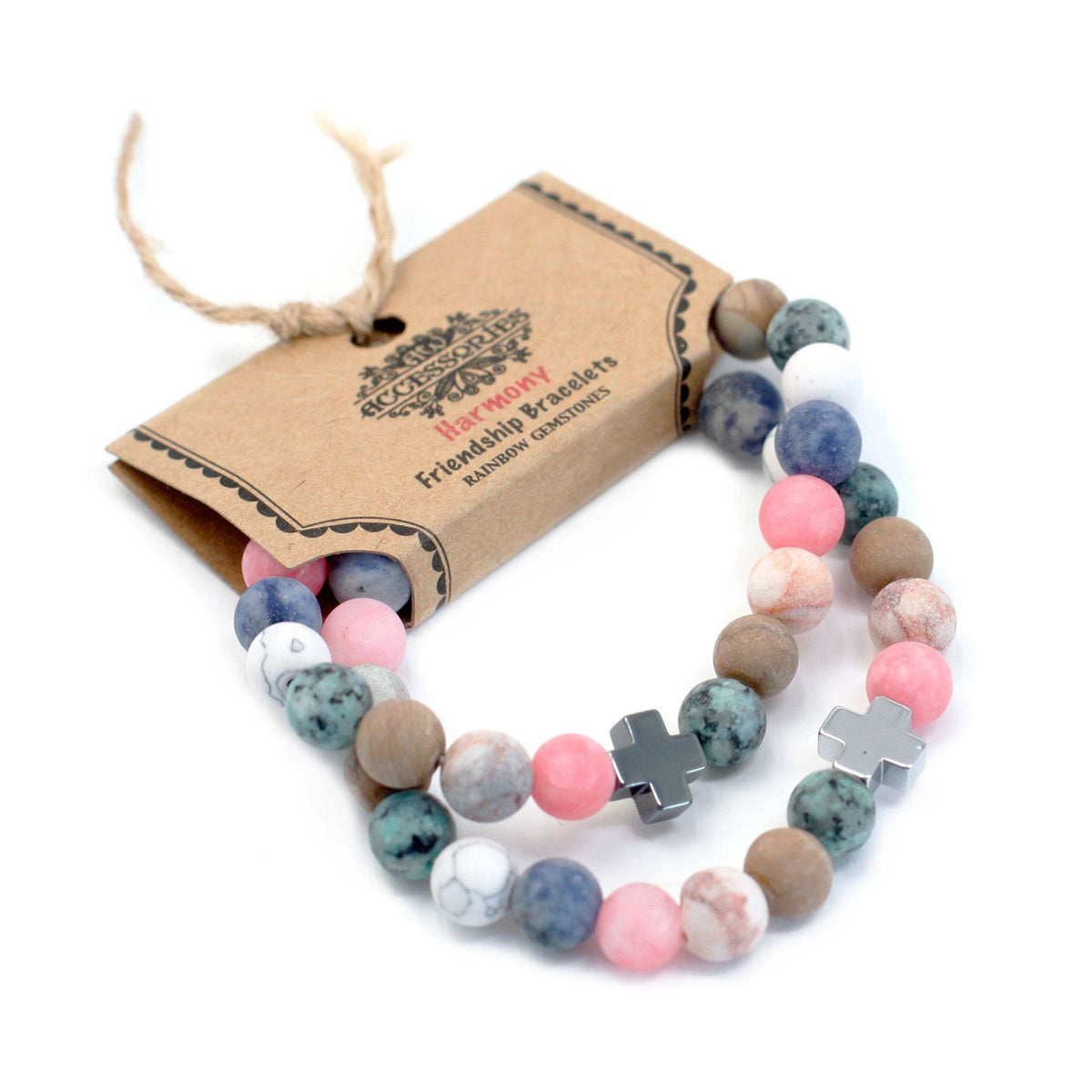 Harmony Friendship Bracelet Set - Rainbow Gemstones – view 10
