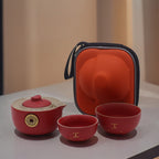 Money Cat Teapot Set with Two Cups - Red Travel Pack – view 4