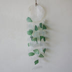 Recycled Glass Drop Wind Chime - Green & White – view 2