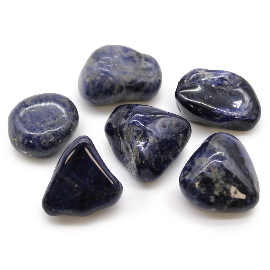 Bag of 6 Large Sodalite Tumble Stones - Pure Blue – view 2