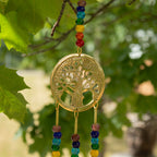 Brass Tree of Life Wind Chime with Chakra Beads, 6.5x31cm – view 3