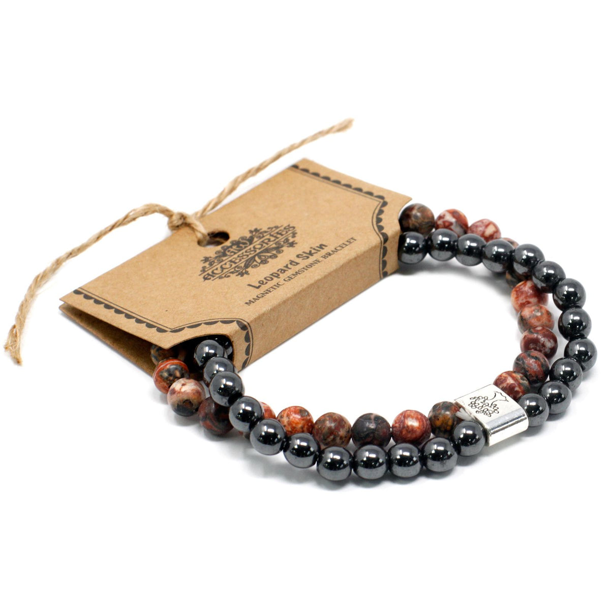 Magnetic Leopard Skin Jasper Gemstone Bracelet – view 4