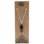 Tiger Eye Flat Pencil Pendant Necklace
