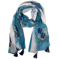 Nomad Sari Aqua Fish Scarf in Sea Blue, 180x50cm
