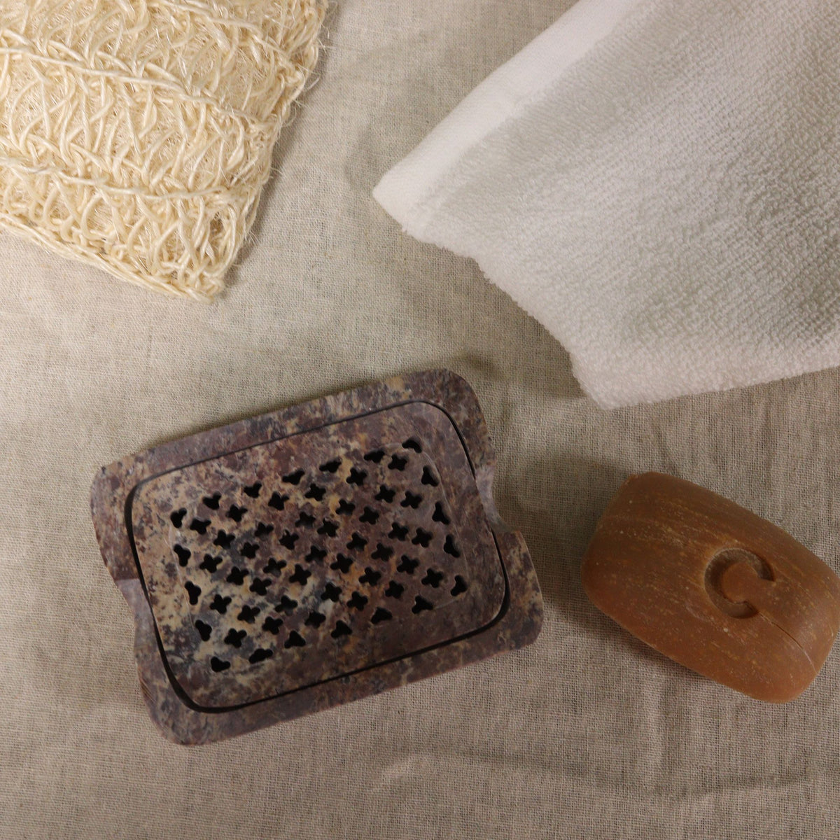 Soapstone Soap Dish & Drainer, Square – view 7