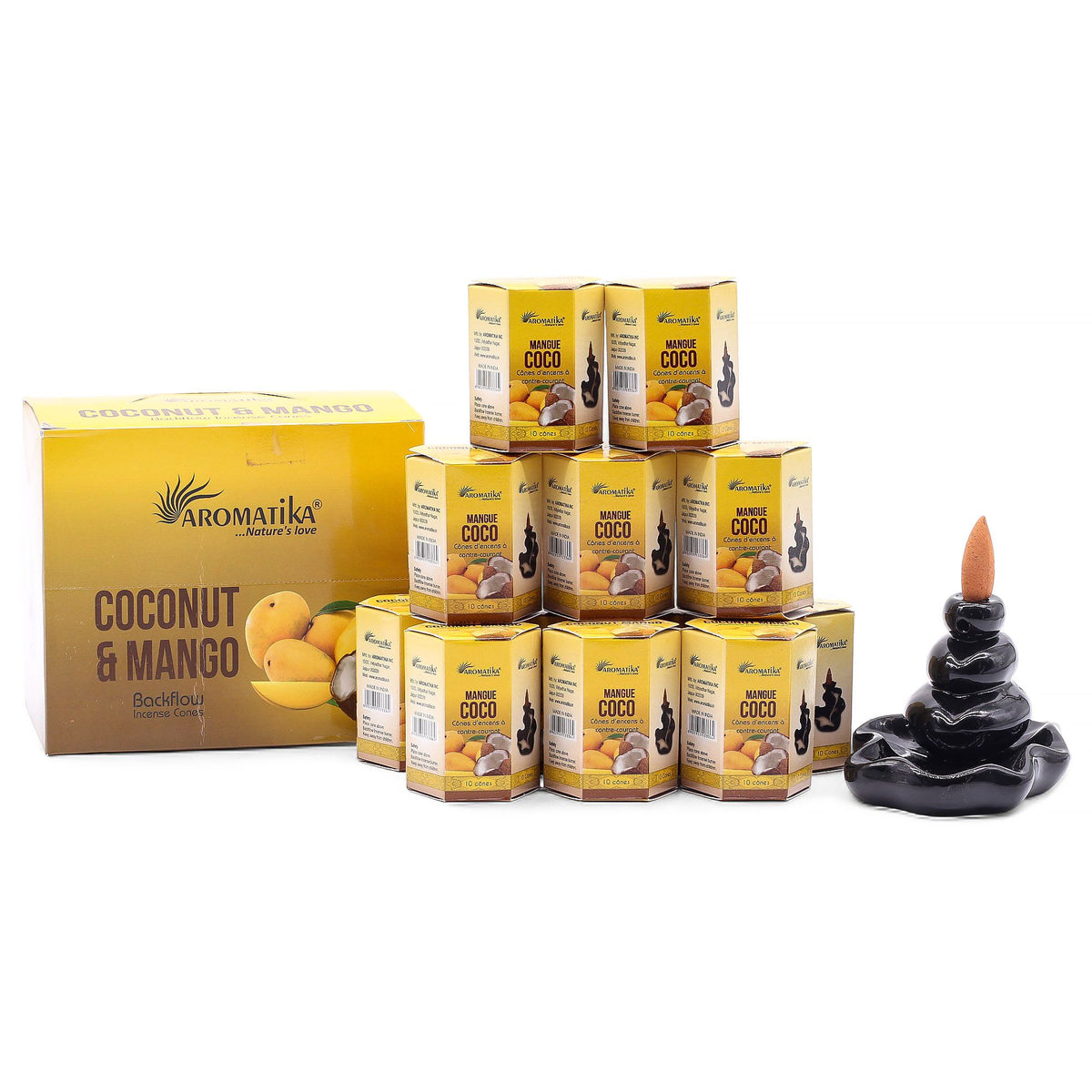 Coconut & Mango Backflow Incense Cones – Pack of 10 – view 6