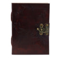 Leather World Map Notebook, Stitched – 13x17.5 cm