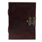 Leather World Map Notebook, Stitched – 13x17.5 cm