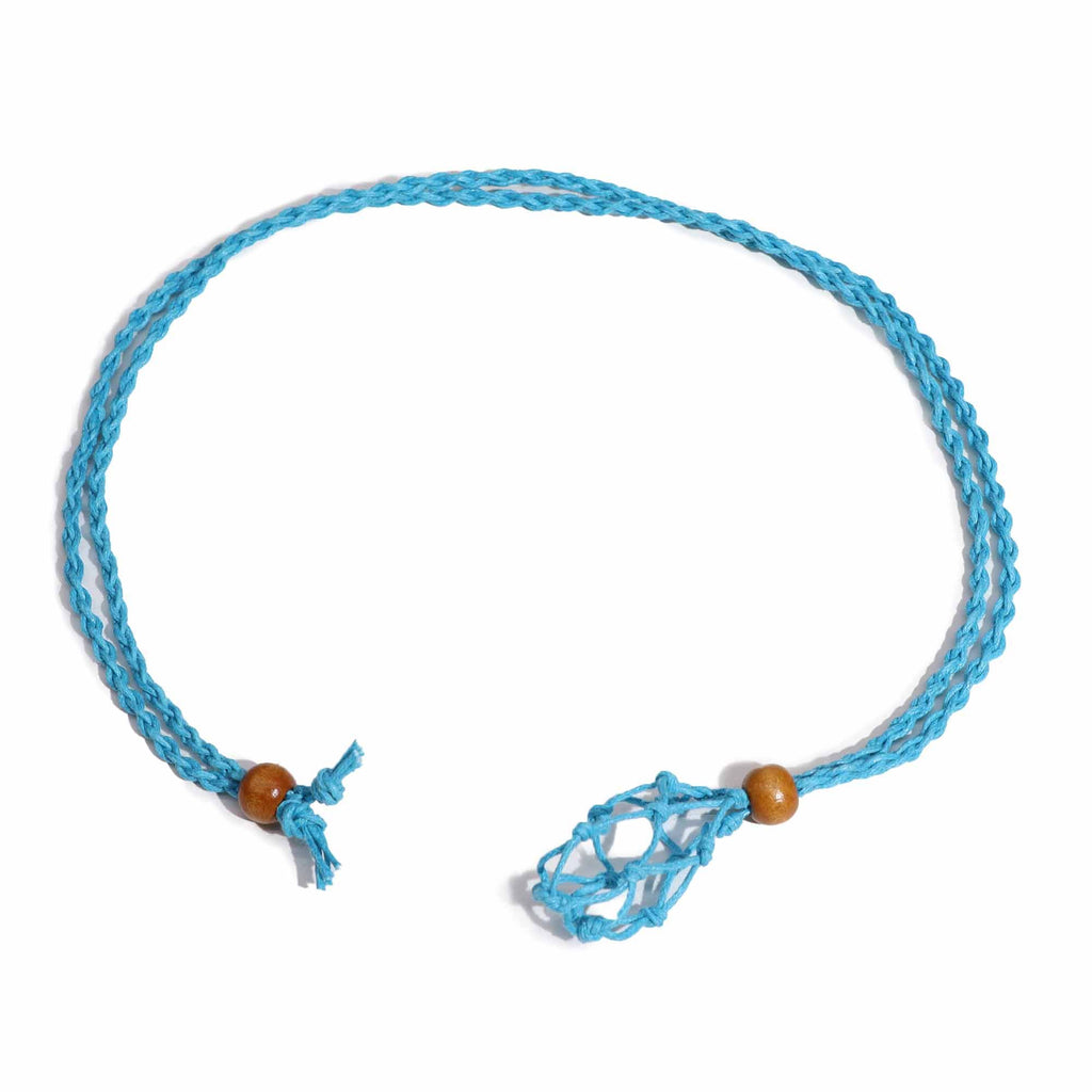 Waxed Cotton Necklace Cord 45cm - Blue – view 5